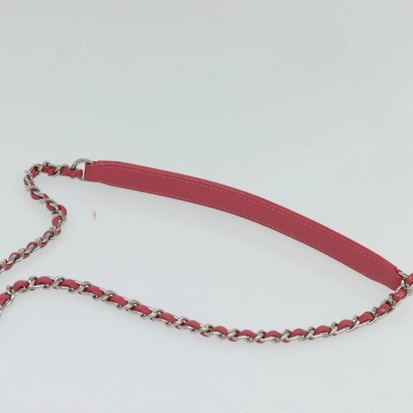 CHANEL Wicker Vanity Chain Shoulder Bag Rattan 2way Pink Silver CC Auth - Picture 11 of 16